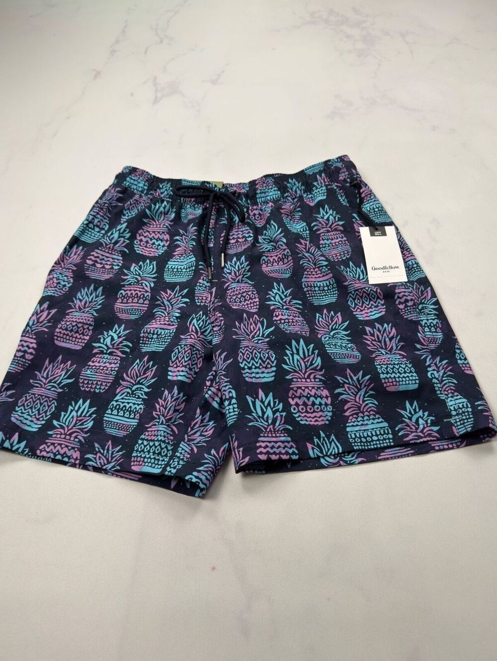 Goodfellow & Co Swim Trunks Navy Pineapple Print - Mens S